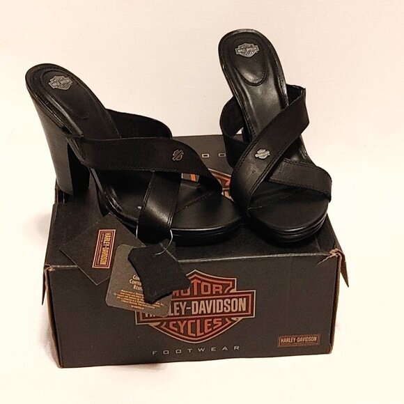 Harley-Davidson® Women's Shawna 4-Inch Black Slide Sandals Women's size 9 HARLEY - Picture 12 of 12